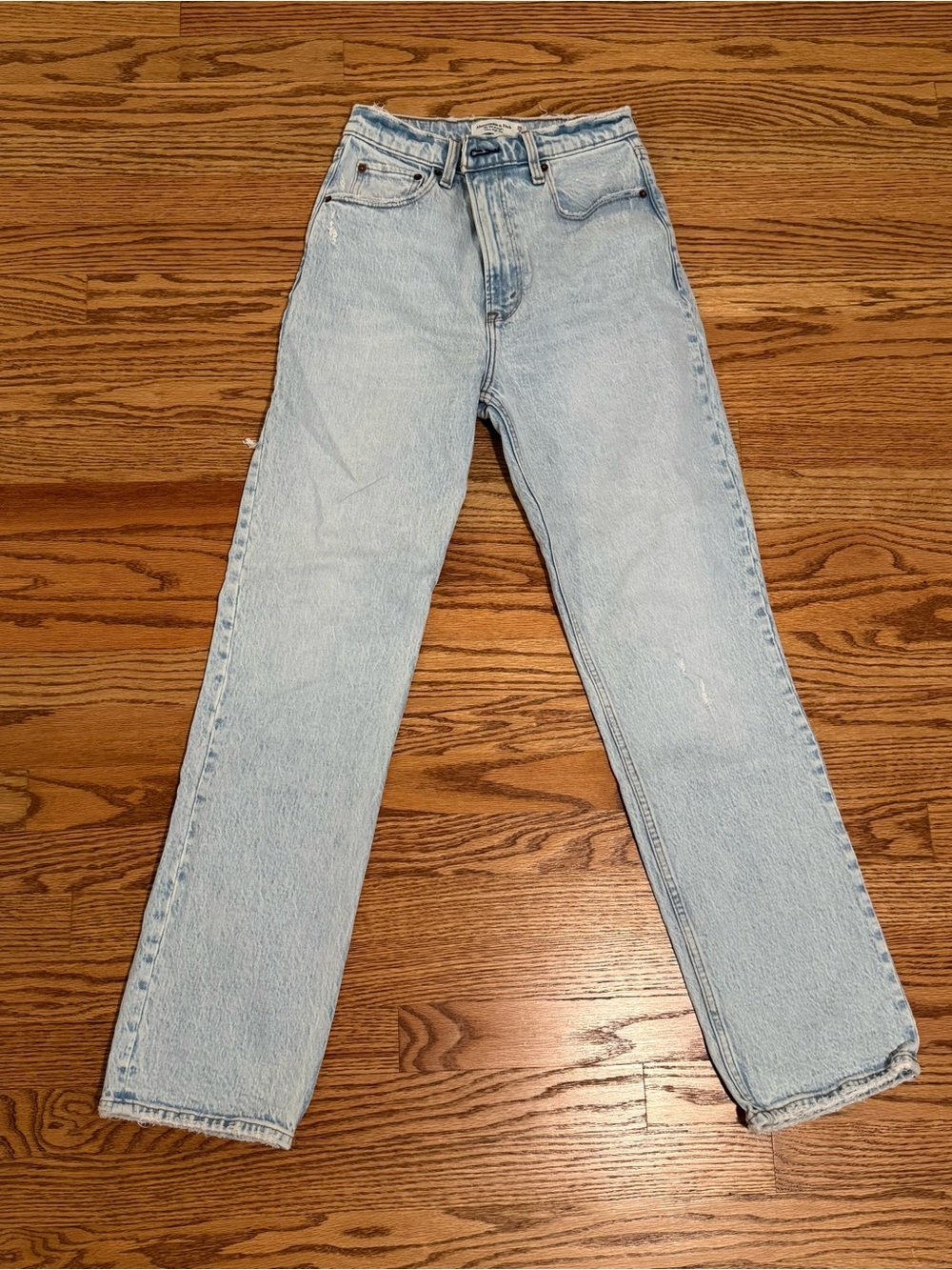 Abercrombie & Fitch Light Wash Blue High-Rise Straight Jeans